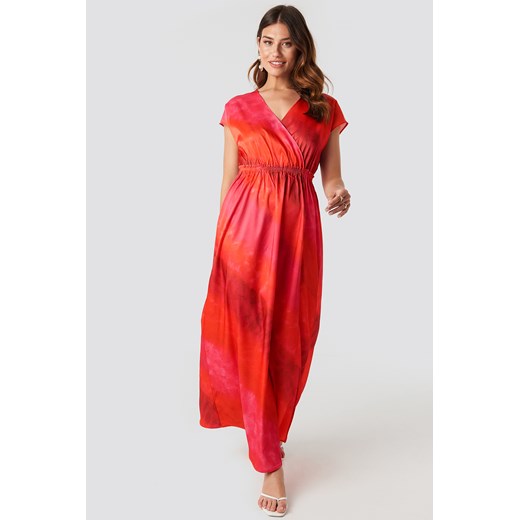 NA-KD Tie Dye Wrap Maxi Dress - Red NA-KD  40 