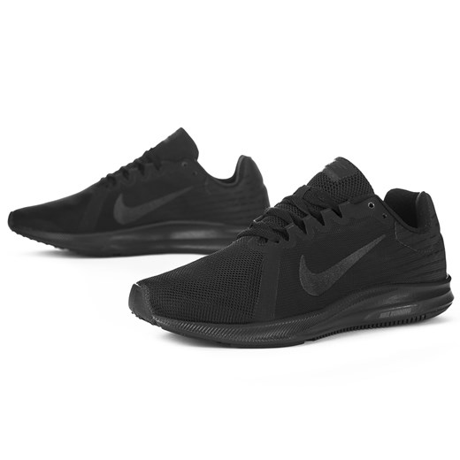 Buty sportowe damskie czarne Nike dla biegaczy downshifter płaskie wiązane bez wzorów 