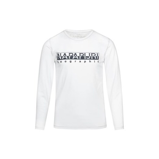 T-shirt chłopięce Napapijri biały z krótkim rękawem z napisami 