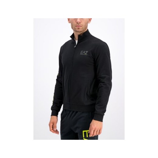 Bluza męska czarna Ea7 Emporio Armani w sportowym stylu z napisami 