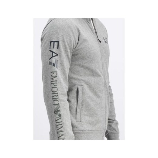 Bluza męska szara Ea7 Emporio Armani w sportowym stylu z napisami 