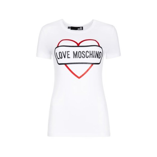 Love Moschino bluzka damska z okrągłym dekoltem z krótkim rękawem 