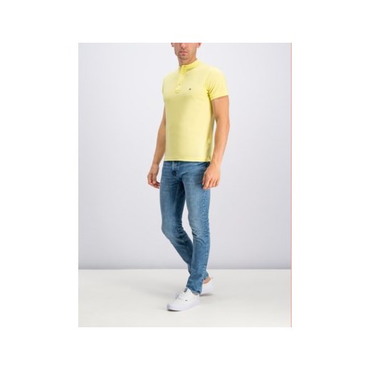 T-shirt męski Tommy Hilfiger żółty z krótkimi rękawami 