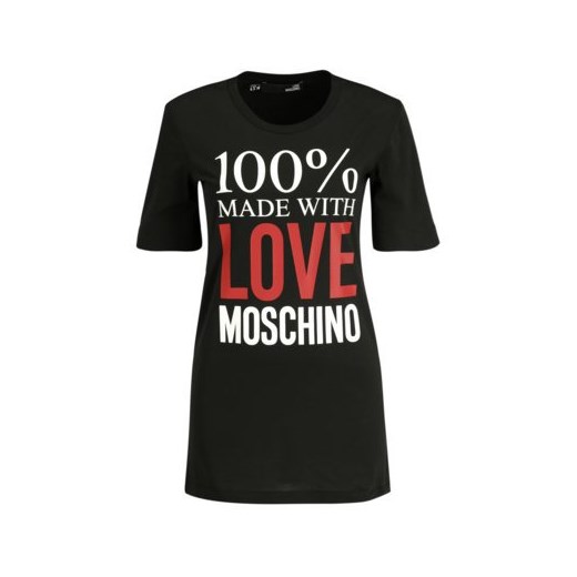 Love Moschino sukienka z napisem z krótkim rękawem 
