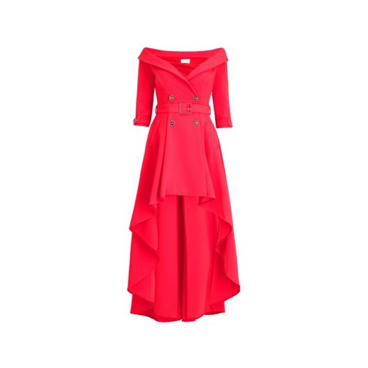 Elisabetta Franchi sukienka z długimi rękawami czerwona 