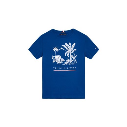 T-shirt chłopięce Tommy Hilfiger z krótkimi rękawami niebieski w nadruki 