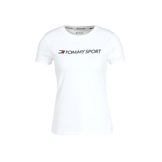 Bluzka damska Tommy Sport biała z okrągłym dekoltem 