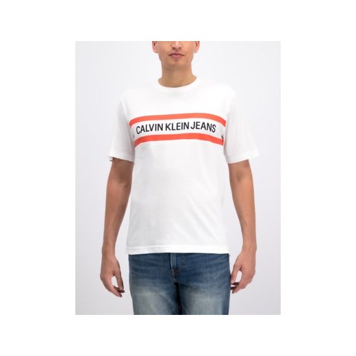 T-shirt męski biały Calvin Klein z krótkimi rękawami 