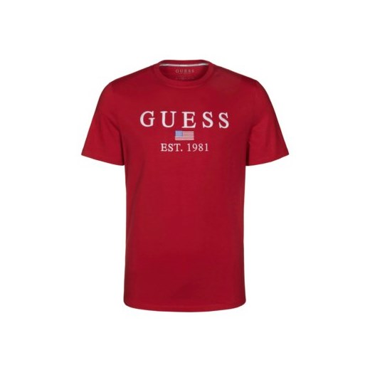 T-shirt męski Guess młodzieżowy czerwony 