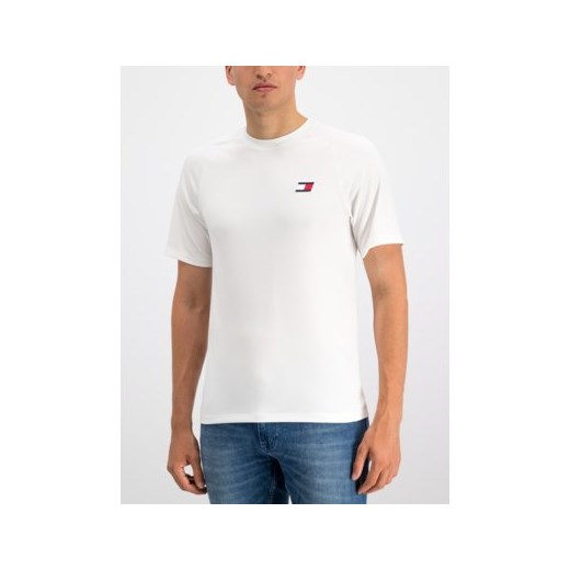 T-shirt męski Tommy Sport biały z krótkimi rękawami 