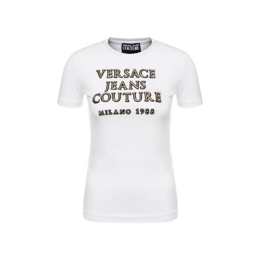 Bluzka damska Versace Jeans z okrągłym dekoltem z krótkimi rękawami 