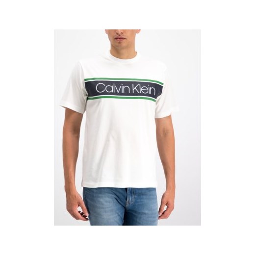 Calvin Klein t-shirt męski biały jesienny z krótkim rękawem 