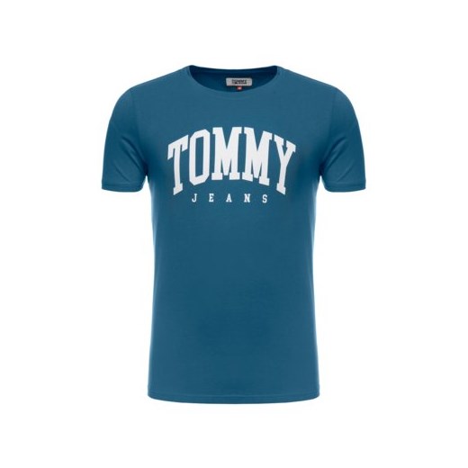 T-shirt męski niebieski Tommy Jeans w stylu młodzieżowym 