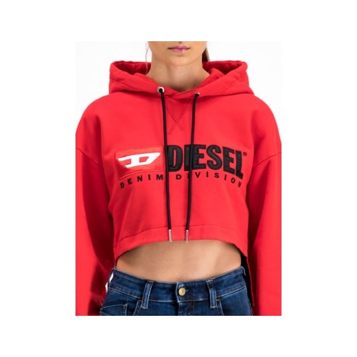 Bluza damska Diesel czerwona krótka z napisami 
