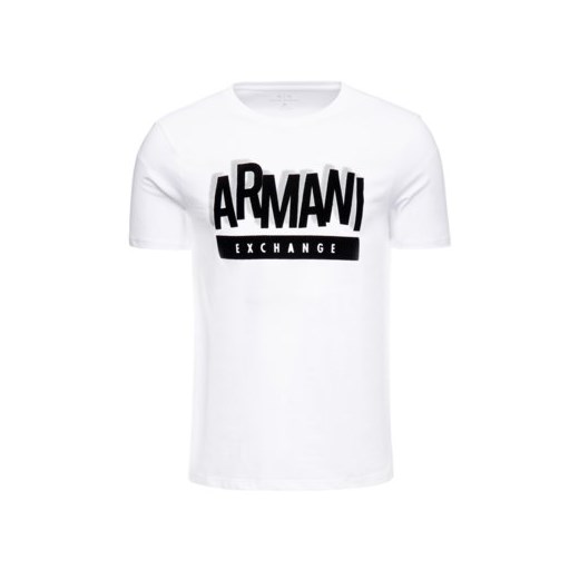 T-shirt męski biały Armani w stylu młodzieżowym 