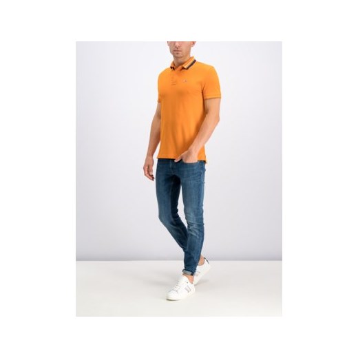 T-shirt męski pomarańczowa Tommy Jeans z krótkim rękawem 