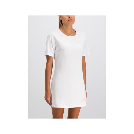 Sukienka biała Ea7 Emporio Armani casual z okrągłym dekoltem 