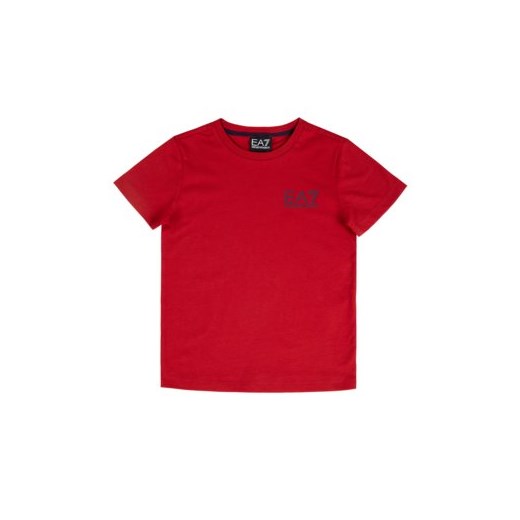T-shirt chłopięce czerwony Ea7 Emporio Armani 