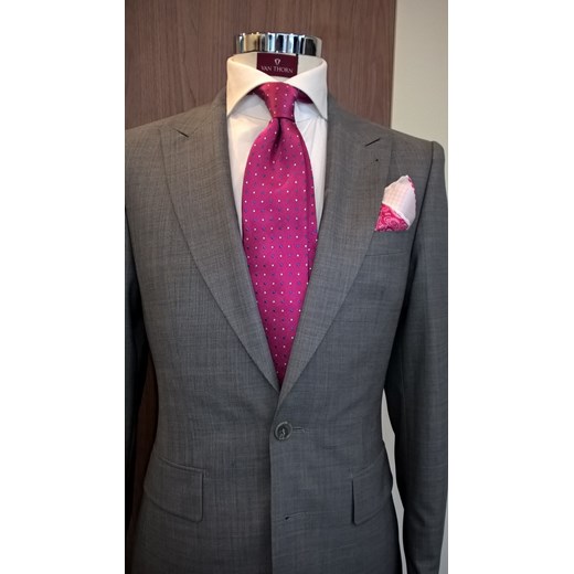 Elegancki  różowy krawat VAN THORN w kropki