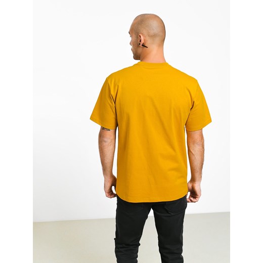 T-shirt męski żółty Carhartt Wip bawełniany z krótkim rękawem 