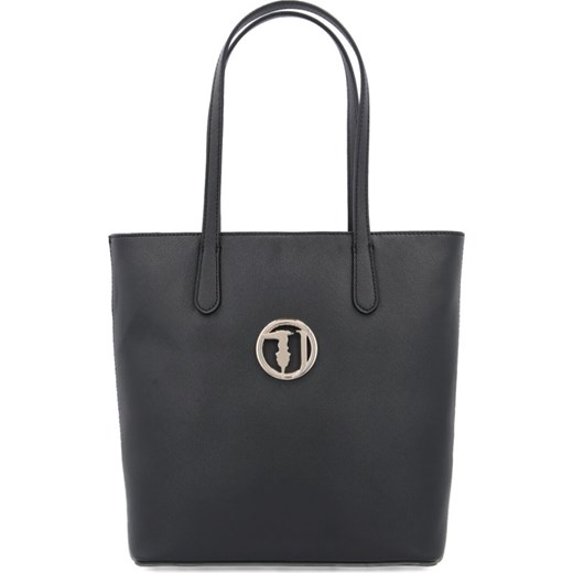 Shopper bag Trussardi Jeans mieszcząca a6 czarna 