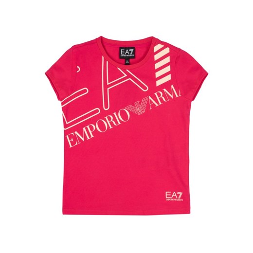 Bluzka dziewczęca Ea7 Emporio Armani różowa z krótkimi rękawami 