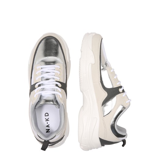 Sneakersy damskie NA-KD na platformie z gumy sportowe bez wzorów 