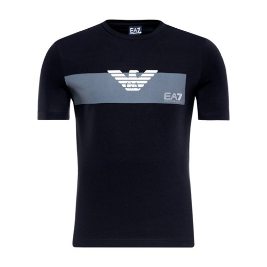 T-shirt męski czarny Ea7 Emporio Armani z krótkim rękawem 