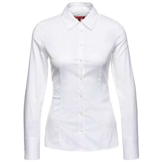 Koszula damska Hugo Boss bez wzorów z długim rękawem biała elegancka 