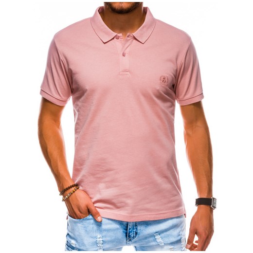 Koszulka męska Polo bez nadruku S1048 - brzoskwinowa Ombre  XL 