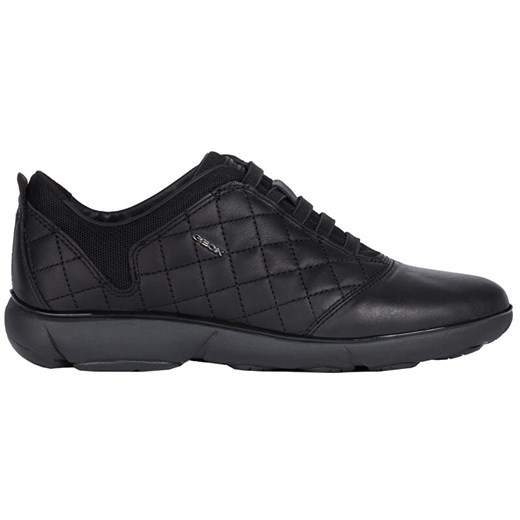 Buty sportowe damskie Geox casualowe w stylu młodzieżowym czarne wiązane gładkie płaskie 
