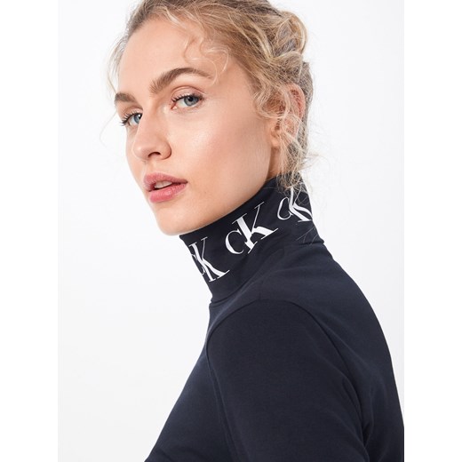 Bluzka damska Calvin Klein bez wzorów z długimi rękawami 