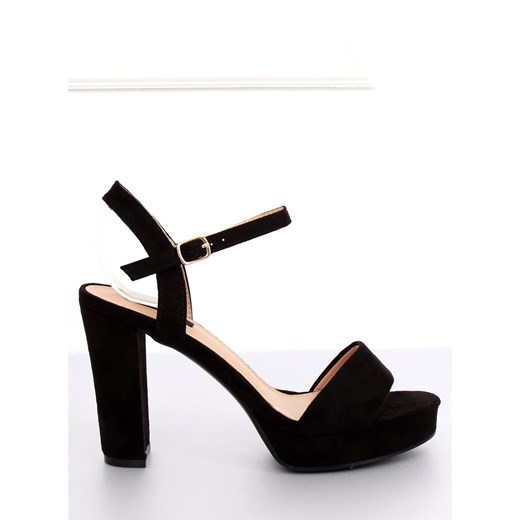 Czarne sandały damskie Butymodne bez wzorów na platformie eleganckie letnie z klamrą 