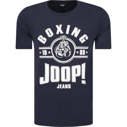 T-shirt męski Joop! Jeans niebieski z napisami 
