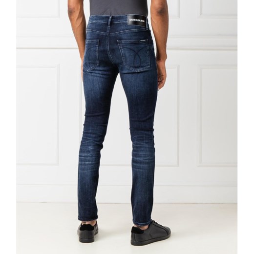 Jeansy męskie niebieskie Calvin Klein bez wzorów 