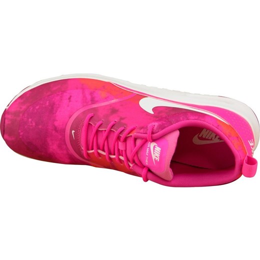 Buty sportowe damskie Nike dla biegaczy air max thea różowe gładkie sznurowane 