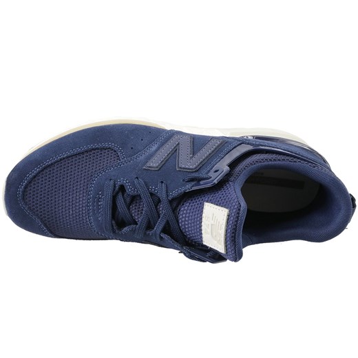 Buty sportowe męskie New Balance new 575 niebieskie z zamszu wiązane na jesień 