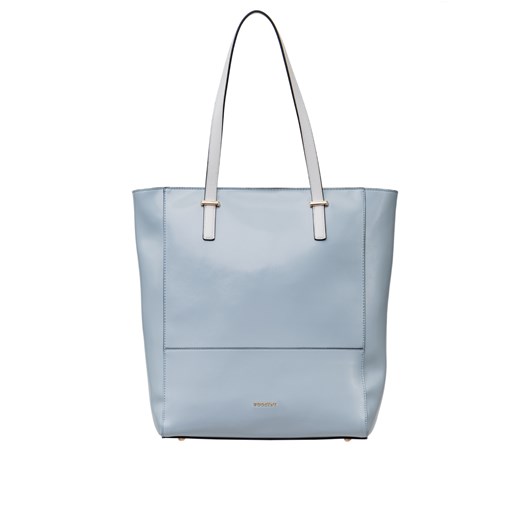 Shopper bag Puccini bez dodatków niebieska na ramię duża elegancka 