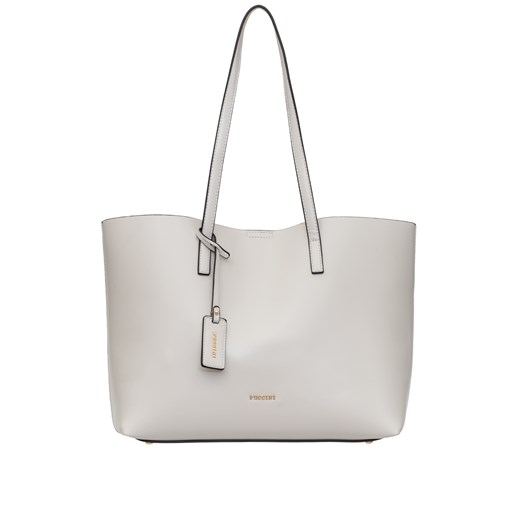 Shopper bag Puccini ze skóry ekologicznej elegancka biała na ramię matowa 