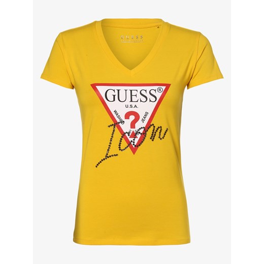 Guess Jeans - T-shirt damski, żółty  Guess Jeans L vangraaf