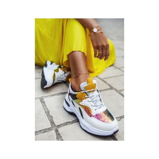 Buty sportowe damskie DeeZee sneakersy w stylu młodzieżowym na platformie bez wzorów 