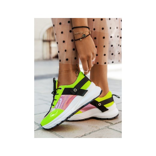 Buty sportowe damskie wielokolorowe DeeZee sneakersy młodzieżowe sznurowane gładkie płaskie 