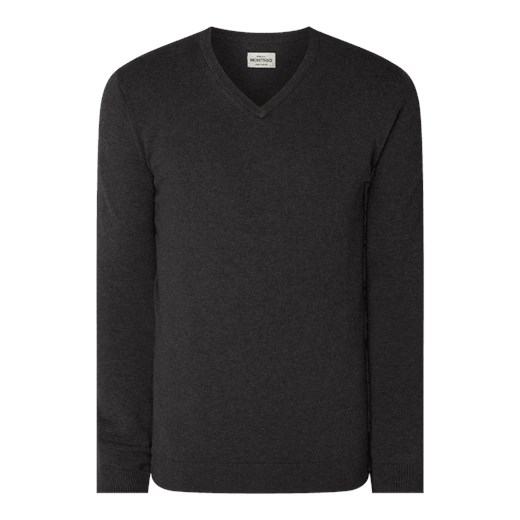 Montego sweter męski czarny bez wzorów 