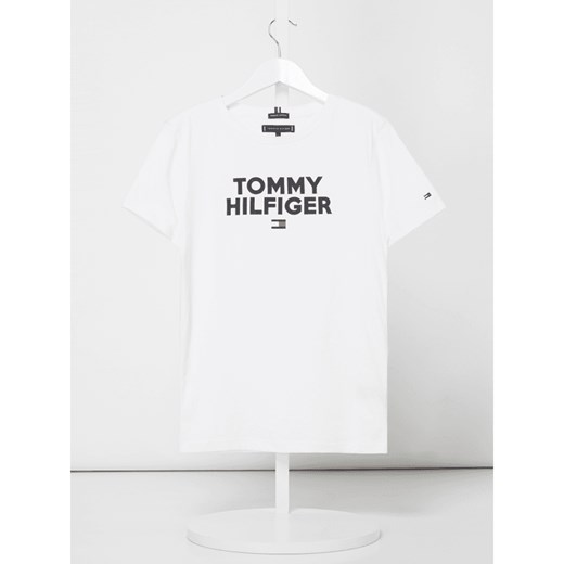 T. Hilfiger Teens t-shirt chłopięce biały bawełniany z krótkim rękawem 