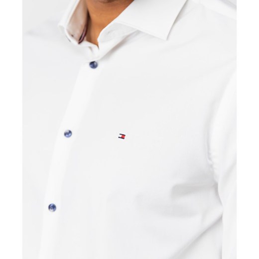 Biała koszula męska Tommy Hilfiger Tailored bez wzorów z długimi rękawami 