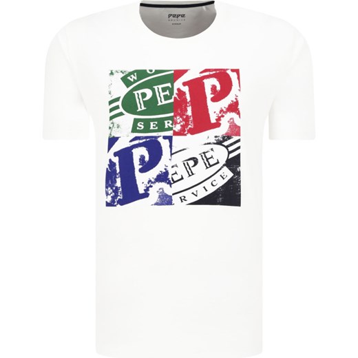 T-shirt męski Pepe Jeans z napisem z krótkim rękawem 