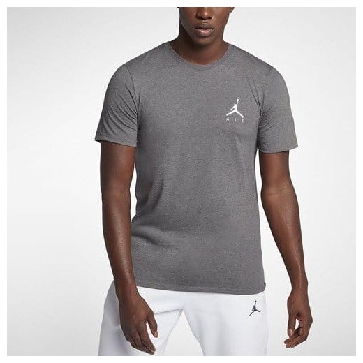 T-shirt męski szary Jordan z krótkimi rękawami 