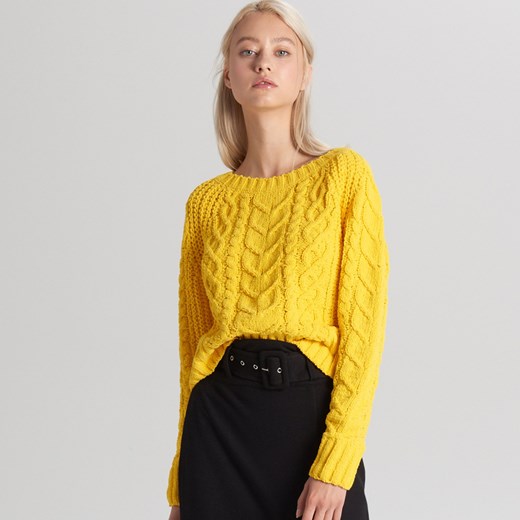Sweter damski żółty Cropp 