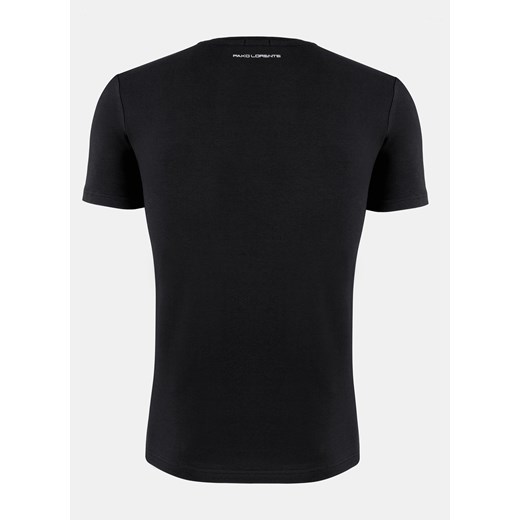 Czarny t-shirt męski Pako Lorente bez wzorów 