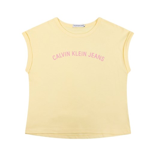 Bluzka dziewczęca Calvin Klein z jeansu w nadruki 